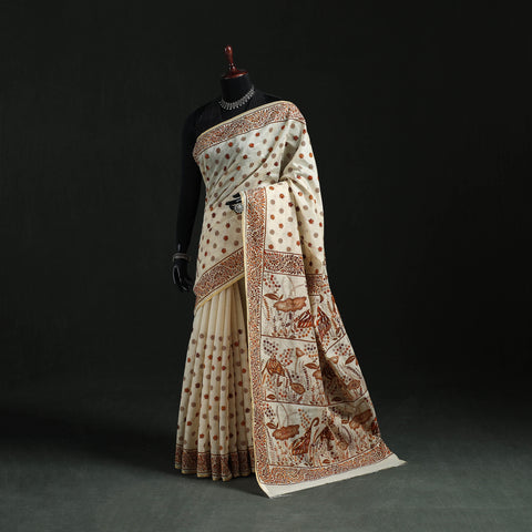 Bengal Kantha Hand Embroidery Silk Cotton Chapa Work Saree 90