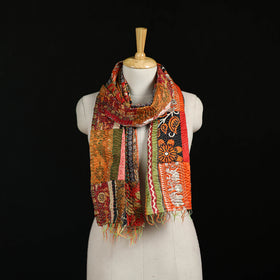 Bengal Kantha Handwork Patchwork Reversible Silk Stole 197