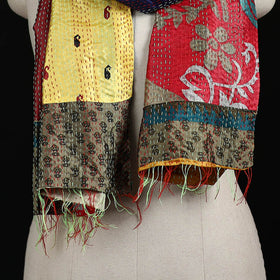 Bengal Kantha Handwork Patchwork Reversible Silk Stole 199