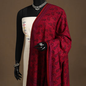 Pink Natural Dyed Cotton Block Print Bagh Dupatta