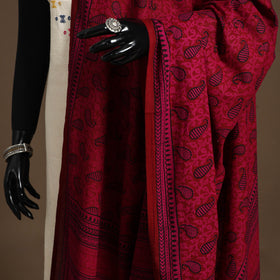 Pink Natural Dyed Cotton Block Print Bagh Dupatta