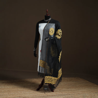 Kota Doria Cotton Barmer Applique Work Dupatta with Zari Border 08