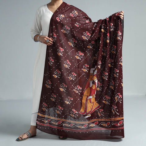 batik printed cotton dupatta