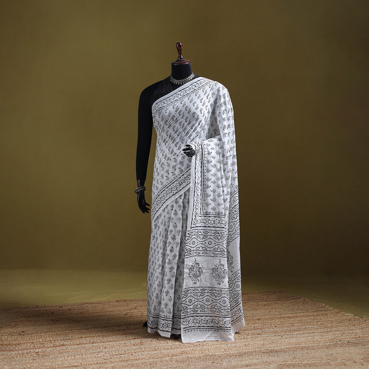 Sanganeri Hand Block Print Pure Mul Cotton Ready To Wear Saree 58