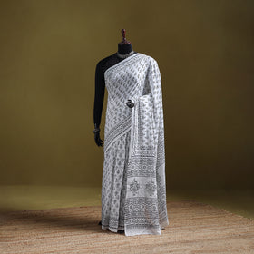 Sanganeri Hand Block Print Pure Mul Cotton Ready To Wear Saree 58