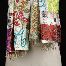 Bengal Kantha Handwork Patchwork Reversible Silk Stole 202