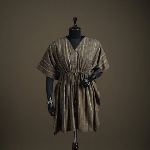 Akola hand block print natural dyed cotton kaftan (medium)
