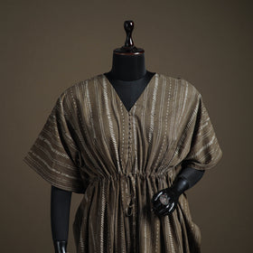 Akola Hand Block Print Natural Dyed Cotton Kaftan (Medium) 180