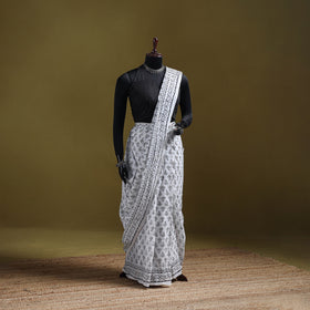 Sanganeri Hand Block Print Pure Mul Cotton Ready To Wear Saree 58