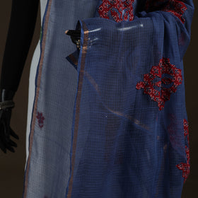 Kota Doria Cotton Barmer Applique Work Dupatta with Zari Border 09