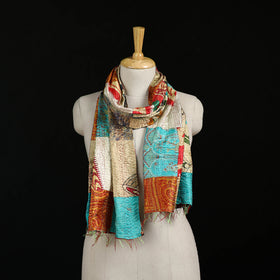 Bengal Kantha Handwork Patchwork Reversible Silk Stole 203