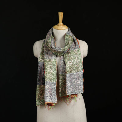 Bengal Kantha Handwork Patchwork Reversible Silk Stole 204