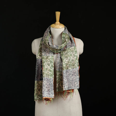 Bengal Kantha Handwork Patchwork Reversible Silk Stole 204