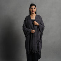 Grey - Kumaun Handwoven Pure Merino Wool Shawl for Women 69