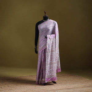 Sanganeri Hand Block Print Pure Mul Cotton Ready To Wear Saree 57