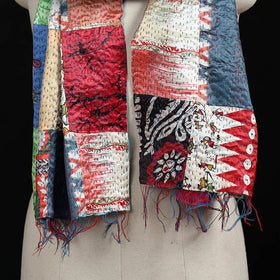 Bengal Kantha Handwork Patchwork Reversible Silk Stole 205