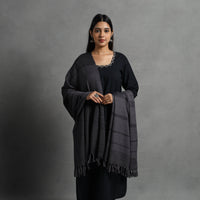 Grey - Kumaun Handwoven Pure Merino Wool Shawl for Women 69