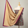 Grey - 3pc Cotton Kalamkari Print Kurta with Plain Dupatta 09