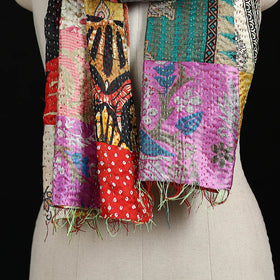 Bengal Kantha Handwork Patchwork Reversible Silk Stole 207