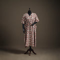 Kalamkari Hand Block Print Natural Dyed Cotton Long Kaftan 182