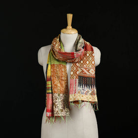 Bengal Kantha Handwork Patchwork Reversible Silk Stole 208