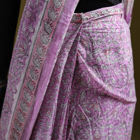 Sanganeri Hand Block Print Pure Mul Cotton Ready To Wear Saree 57