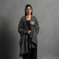 Grey - Kumaun Handwoven Pure Merino Wool Shawl for Women 71