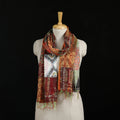 Bengal Kantha Handwork Patchwork Reversible Silk Stole 209