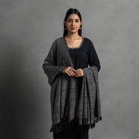 Grey - Kumaun Handwoven Pure Merino Wool Shawl for Women 71