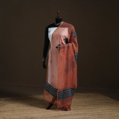 Kota Doria Cotton Barmer Applique Work Dupatta with Zari Border 12