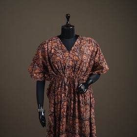 Kalamkari Hand Block Print Natural Dyed Cotton Long Kaftan 183