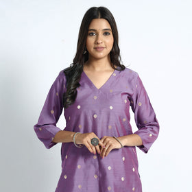 Polka Zari Buti Spun Dupion Silk Kurta