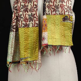 Bengal Kantha Handwork Patchwork Reversible Silk Stole 212