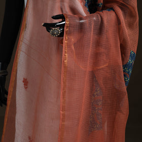 Kota Doria Cotton Barmer Applique Work Dupatta with Zari Border 12