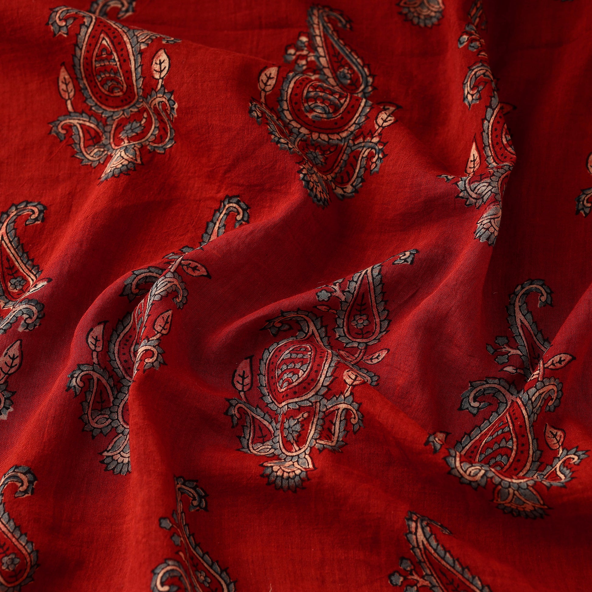 Cotton red paisley print ajrakh fabric, Multicolour at Rs 120/meter in  Jaipur