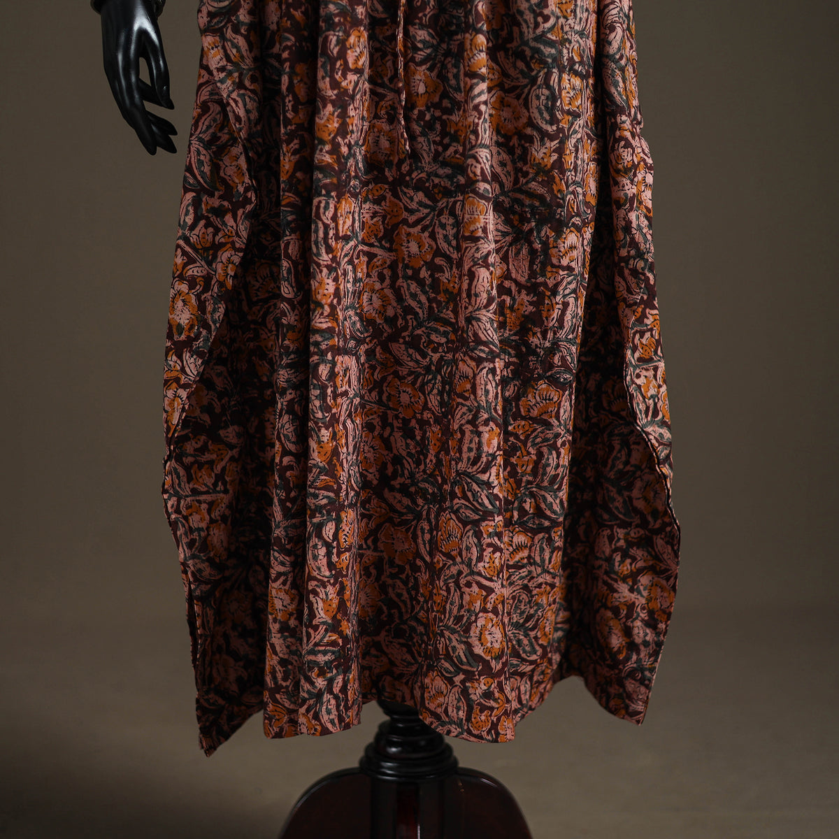 Kalamkari Hand Block Print Natural Dyed Cotton Long Kaftan 183