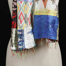 Bengal Kantha Handwork Patchwork Reversible Silk Stole 214