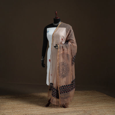 Kota Doria Cotton Barmer Applique Work Dupatta with Zari Border 13