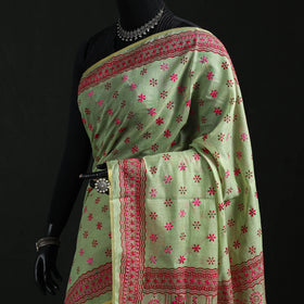 Bengal Kantha Hand Embroidery Silk Cotton Chapa Work Saree 95