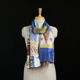 Bengal Kantha Handwork Patchwork Reversible Silk Stole 214