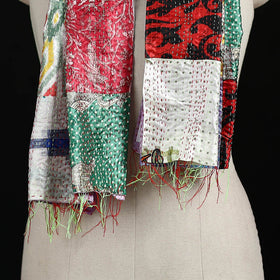Bengal Kantha Handwork Patchwork Reversible Silk Stole 215
