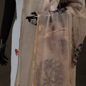 Kota Doria Cotton Barmer Applique Work Dupatta with Zari Border 13