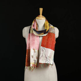 Bengal Kantha Handwork Patchwork Reversible Silk Stole 217