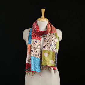 Bengal Kantha Handwork Patchwork Reversible Silk Stole 218