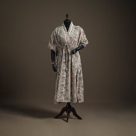 Kalamkari Hand Block Print Natural Dyed Cotton Long Kaftan 185