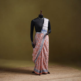 Sanganeri Hand Block Print Pure Mul Cotton Ready To Wear Saree 55