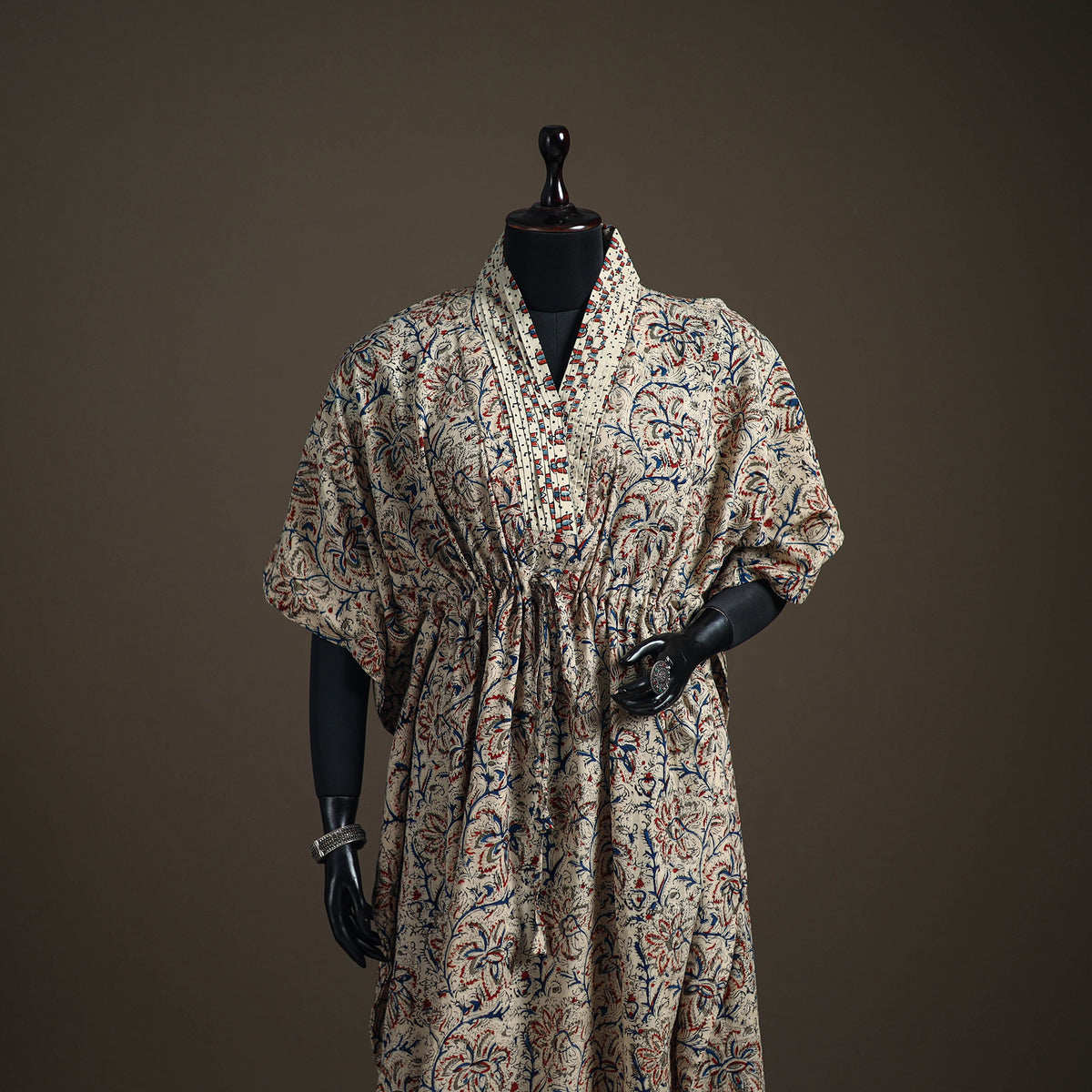 Kalamkari Hand Block Print Natural Dyed Cotton Long Kaftan 185