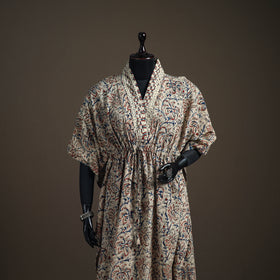 Kalamkari Hand Block Print Natural Dyed Cotton Long Kaftan 185