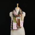 Bengal Kantha Handwork Patchwork Reversible Silk Stole 220