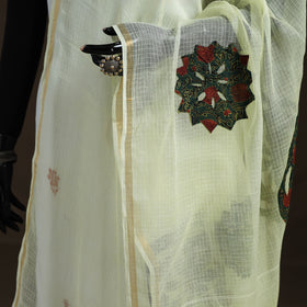 Kota Doria Cotton Barmer Applique Work Dupatta with Zari Border 14